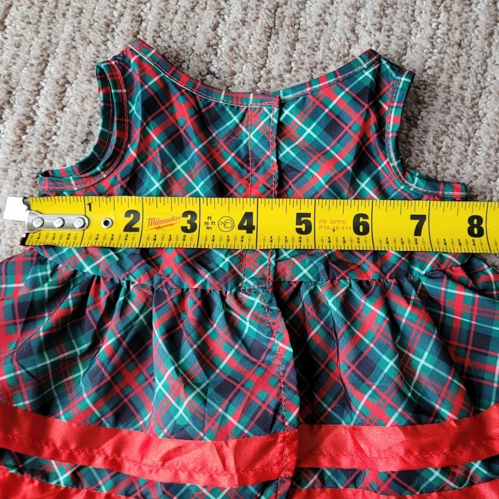 BUILD-A-BEAR RED & GREEN PLAID HOLIDAY DRESS SLEEVELESS BOW RIBBON DETAIL 2022 - Picture 11 of 13